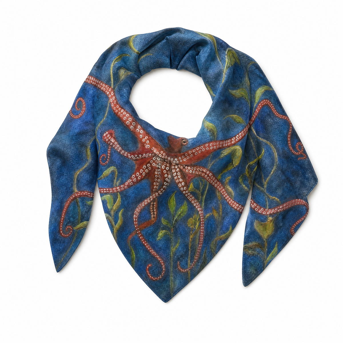 Red Octopus | Square Scarf