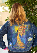Go With The Glow - Fairy on denim jacket - Size Large