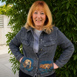 Alaska Wildlife | Black Denim Jacket | Size Large
