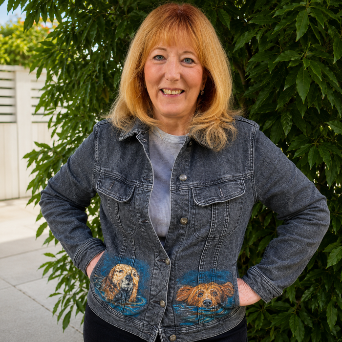 Alaska Wildlife | Black Denim Jacket | Size Large