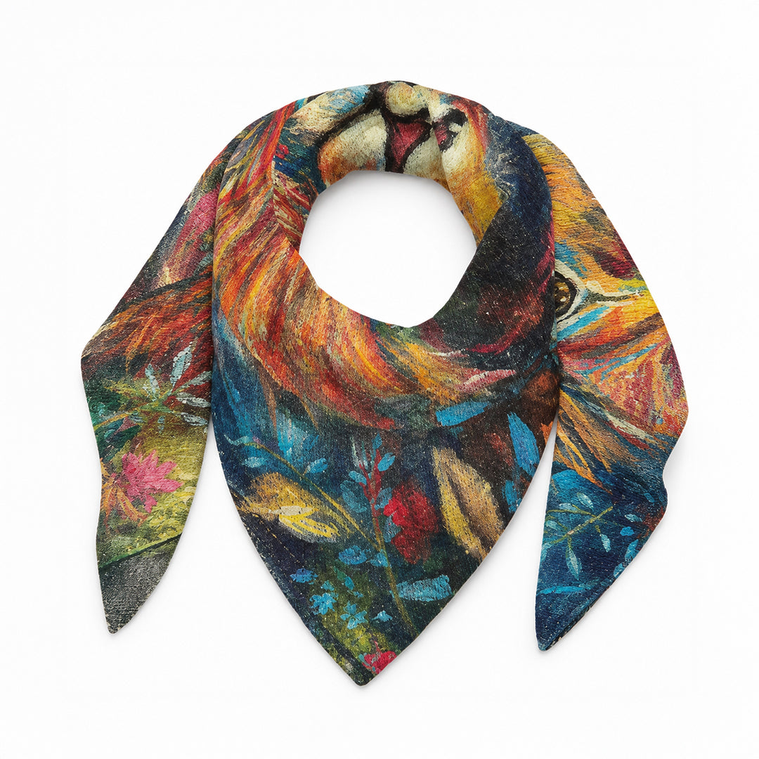 Colorful Lion - Square Silk Scarf