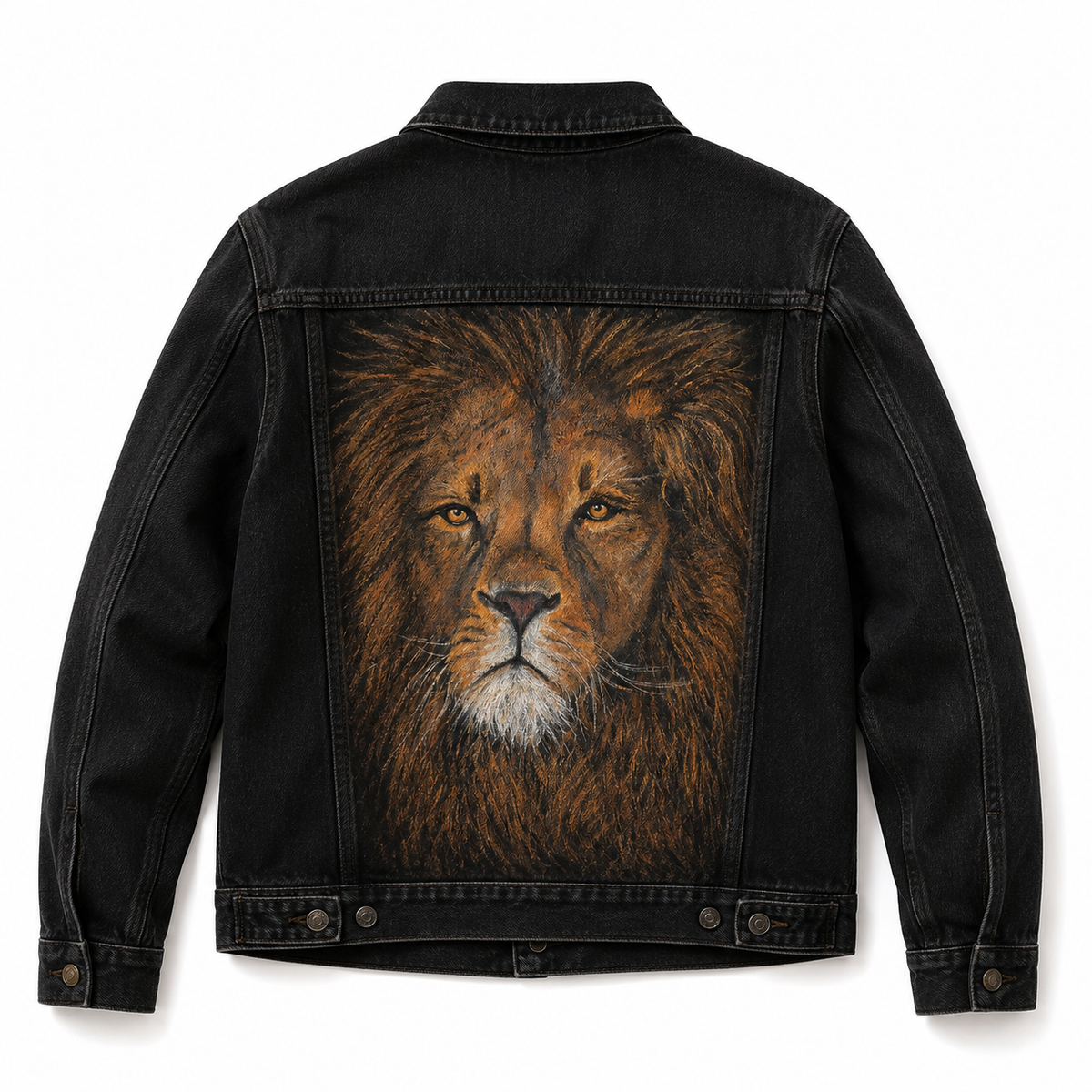 Lion | Black Denim Jacket | Size Medium