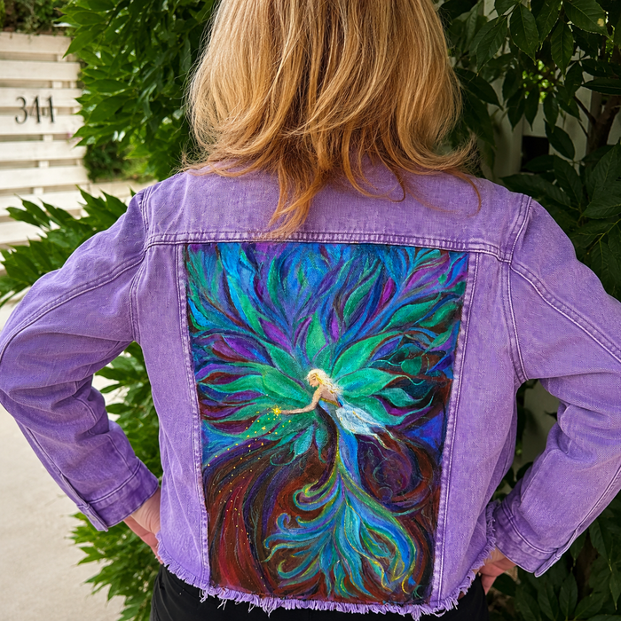 Pixie Dust | Lavender Denim Jacket | Size Large